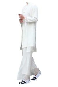 Custom made cotton linen long shirt men's Han suit Tang suit meditation suit Chinese style linen men's suit ancient costume ancient fairy airway robe Kung Fu SHIRT CREW drama suit hand-painted Tang suit SKF004 detail view-2